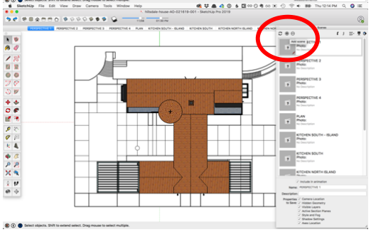 Updating a Scene in the Scenes window after setting the camera view