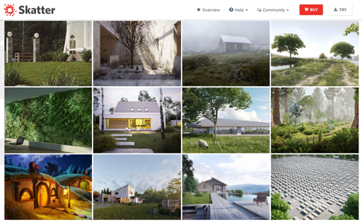 The Skatter extension gallery of scattered landscapes
