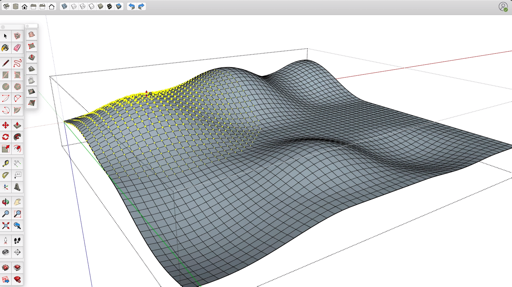 A rolling terrain mesh created with the Sandbox tools