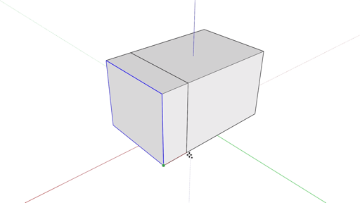 An edge loop drawn across a box with the Line tool