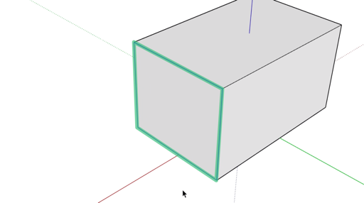 An edge loop highlighted in green around the end of a box