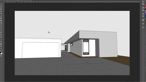 A SketchUp model exported as a PNG with a transparent background