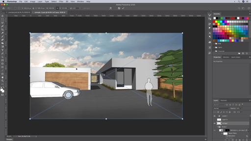 The exported reference Scene placed as a layer in Photoshop