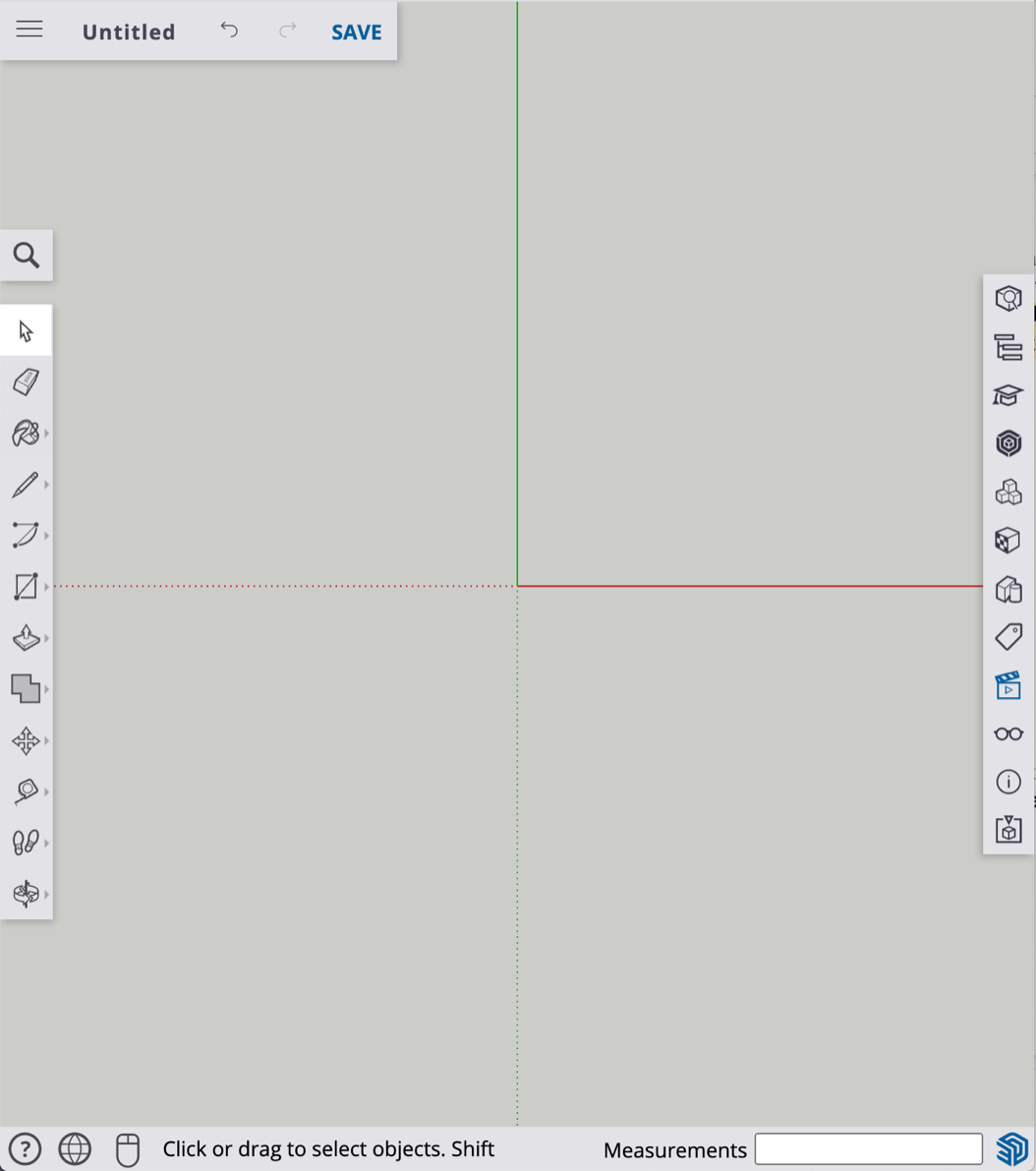 The SketchUp Free user interface