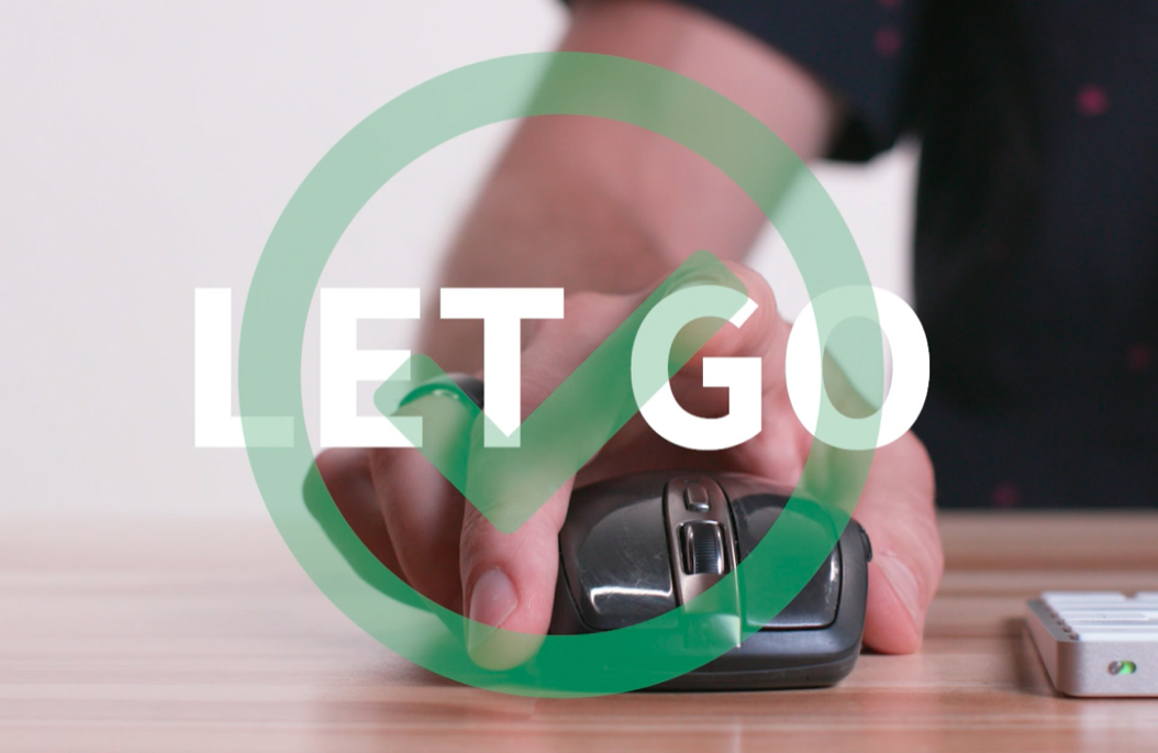 Clicking and letting go of the mouse button, checked as the right technique