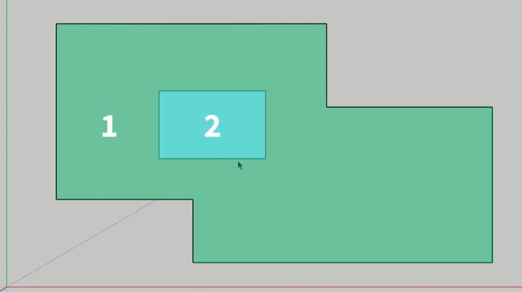 Two overlapping rectangles in SketchUp sticking together as one shape