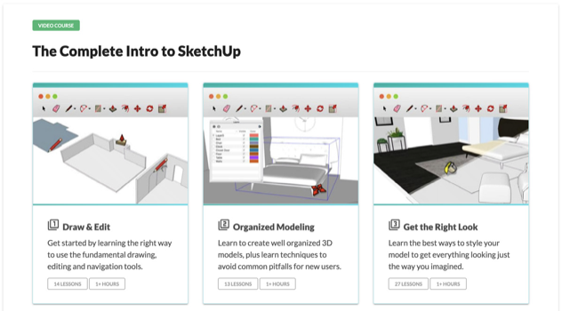 The Complete Intro to SketchUp — one of the courses in the Video Course Library