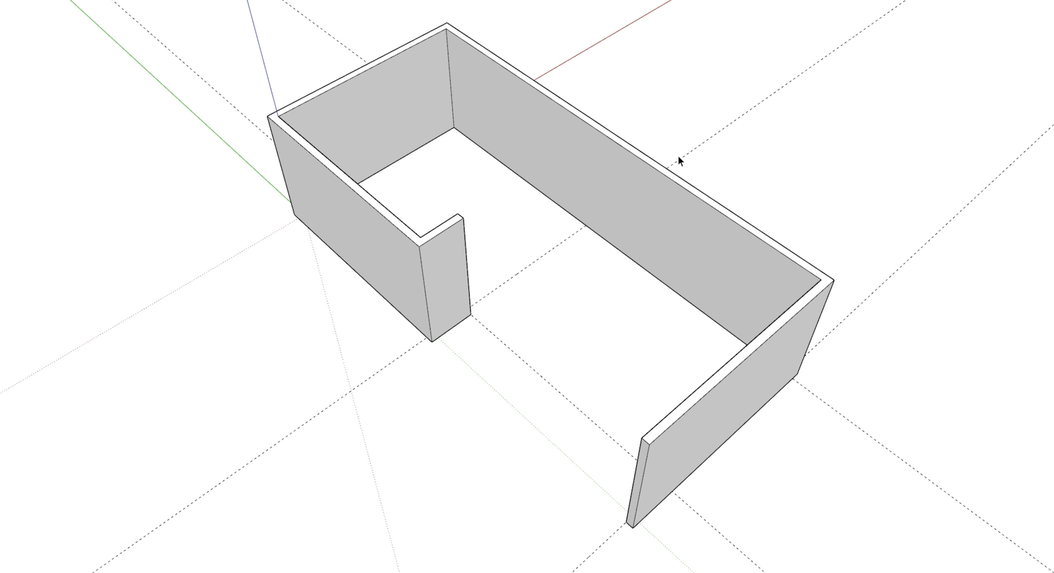 The walls extruded up in 3D with the Push Pull tool