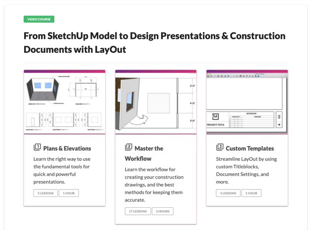 From SketchUp Model to Design Presentations & Construction Documents with LayOut — our LayOut video course
