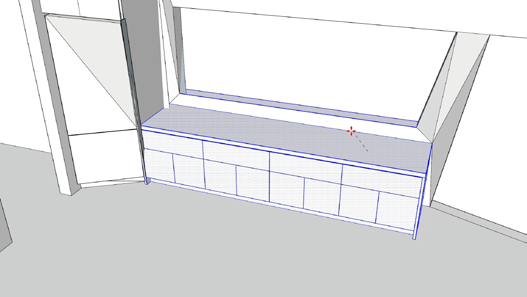 An ungrouped model where geometry has become stuck together and is difficult to edit
